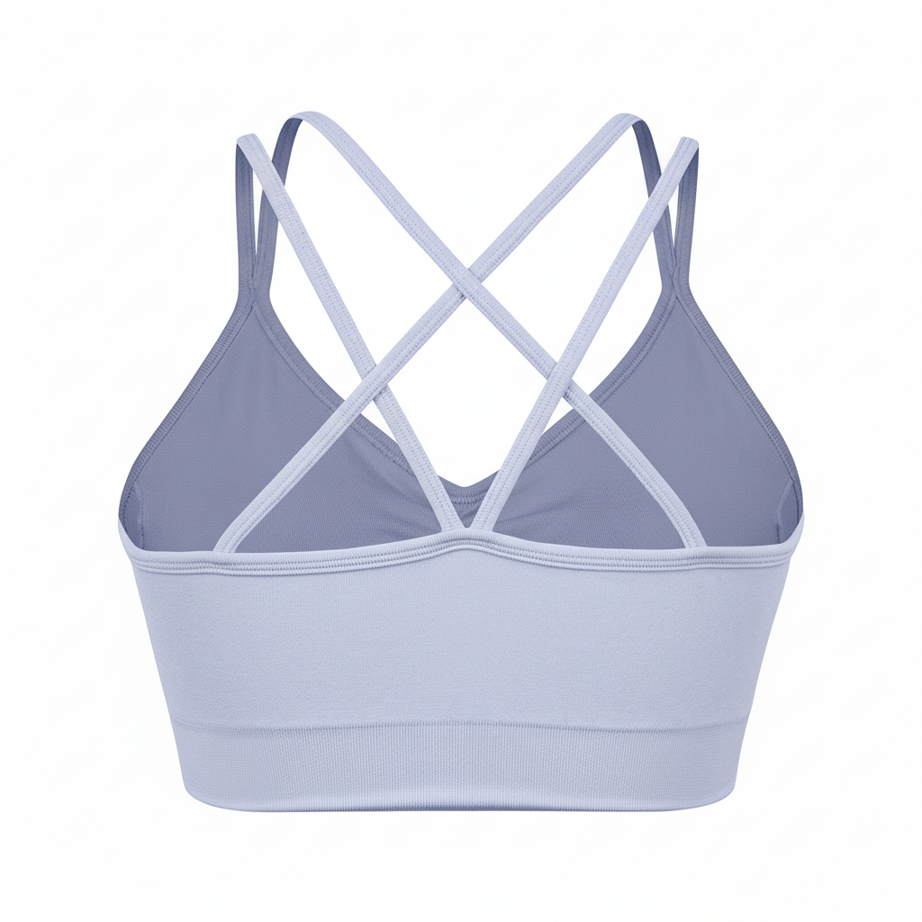 Sports Ruched V Neck Bra Light Purple