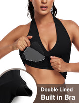 WANAYOU Halter Wrap Crop Tank Top