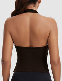 WANAYOU Women Halter Crop Tank Top with Built in Bra