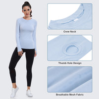 Seamless Workout Shirts for Women Long Sleeve