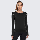 Women's Shirt Long Sleeve Dry Fit Workout Tops Black