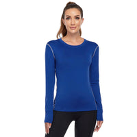 Women's Shirt Long Sleeve Dry Fit Workout Tops Blue