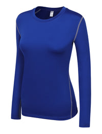 Women's Shirt Long Sleeve Dry Fit Workout Tops Blue