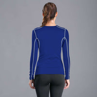 Women's Shirt Long Sleeve Dry Fit Workout Tops Blue