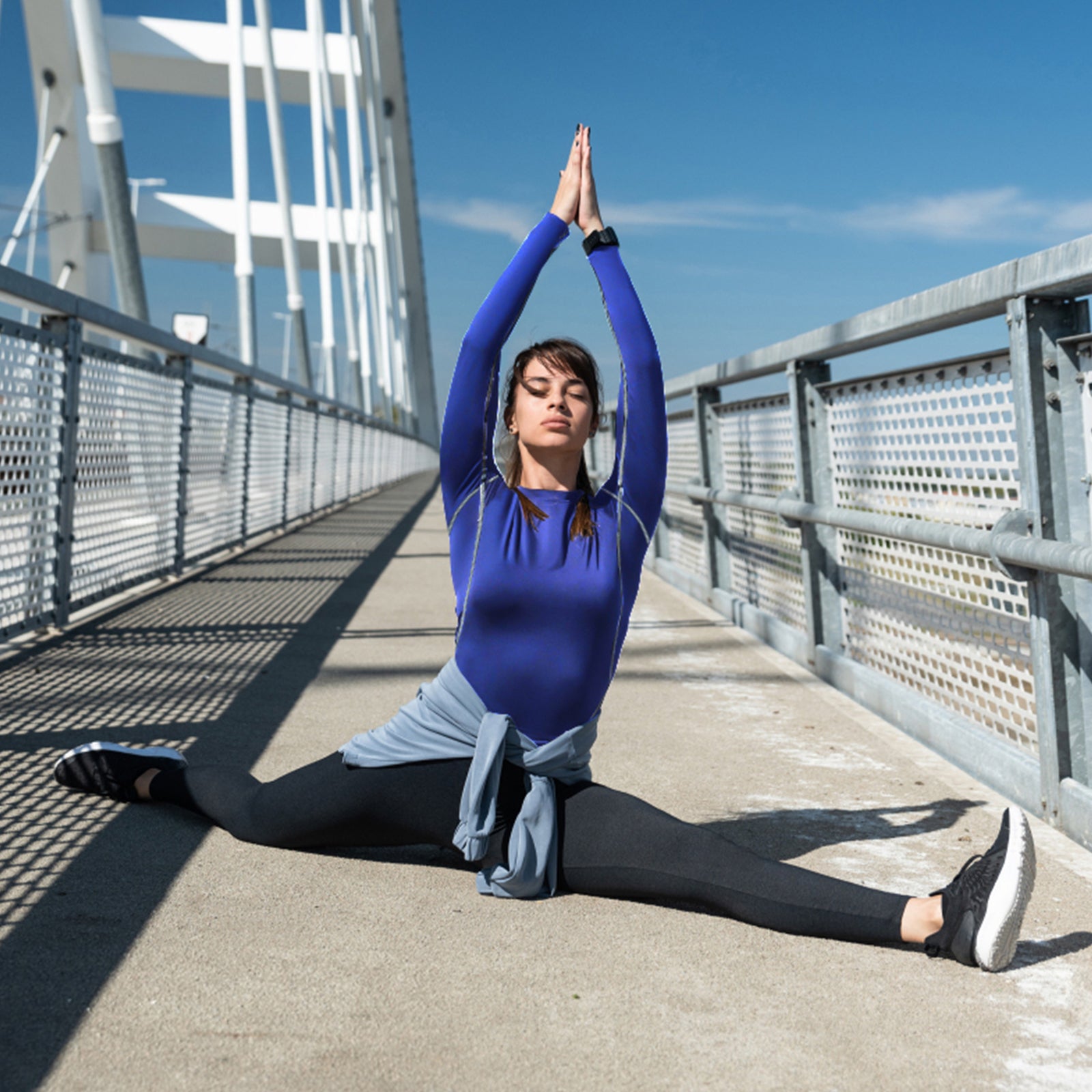Women's Shirt Long Sleeve Dry Fit Workout Tops Blue