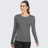 Women's Shirt Long Sleeve Dry Fit Workout Tops Grey