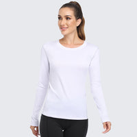 Women's Shirt Long Sleeve Dry Fit Workout Tops White