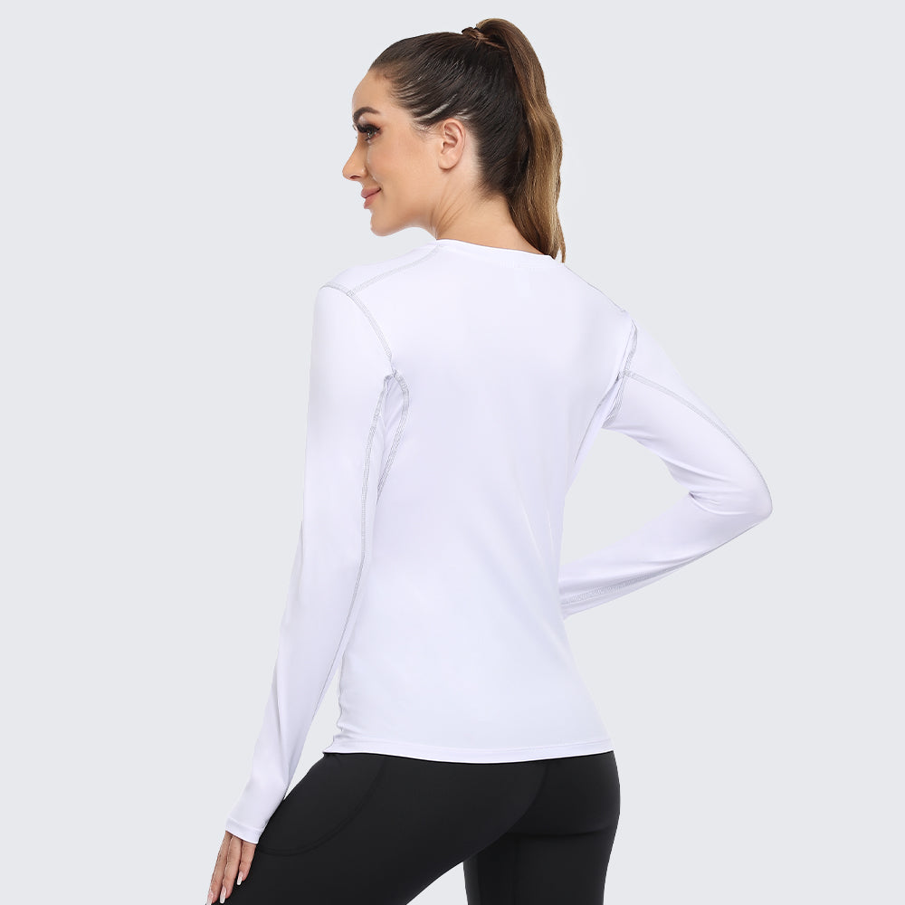 Women's Shirt Long Sleeve Dry Fit Workout Tops White