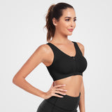 Women's Zip Front Active Yoga Sports Bras Black