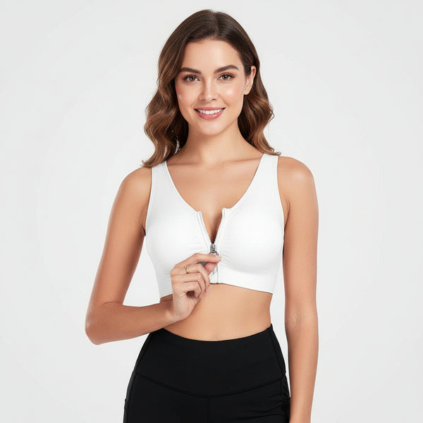 Zip Front Padded Running Bra – WANAYOU