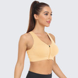 Zip Front Racerback Sports Bra Flesh