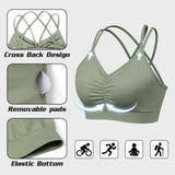 Sports Ruched V Neck Bra