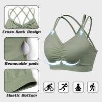 Sports Ruched V Neck Bra