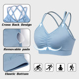 Sports Ruched V Neck Bra