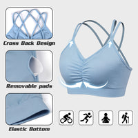 Sports Ruched V Neck Bra
